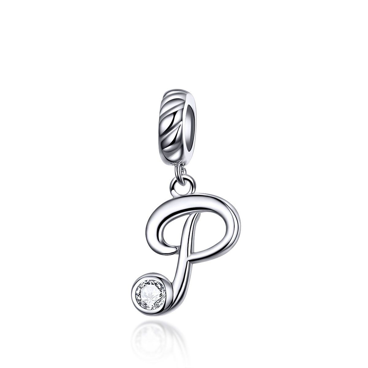 pandora style plata colgante de letra p scc1183 p