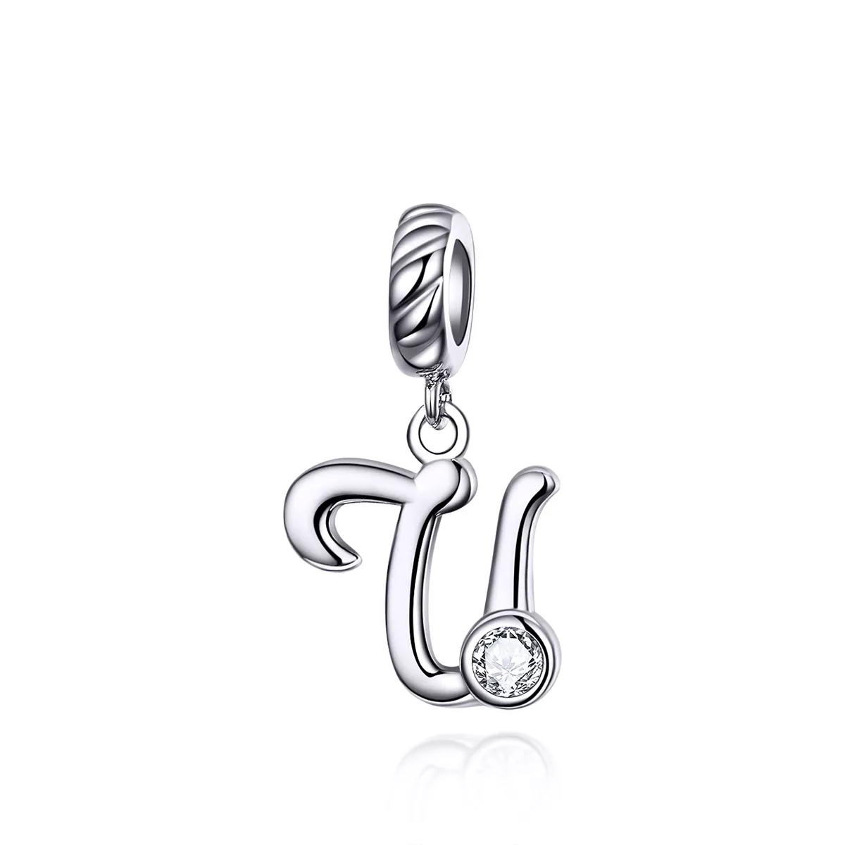 pandora style plata colgante de letra u scc1183 u