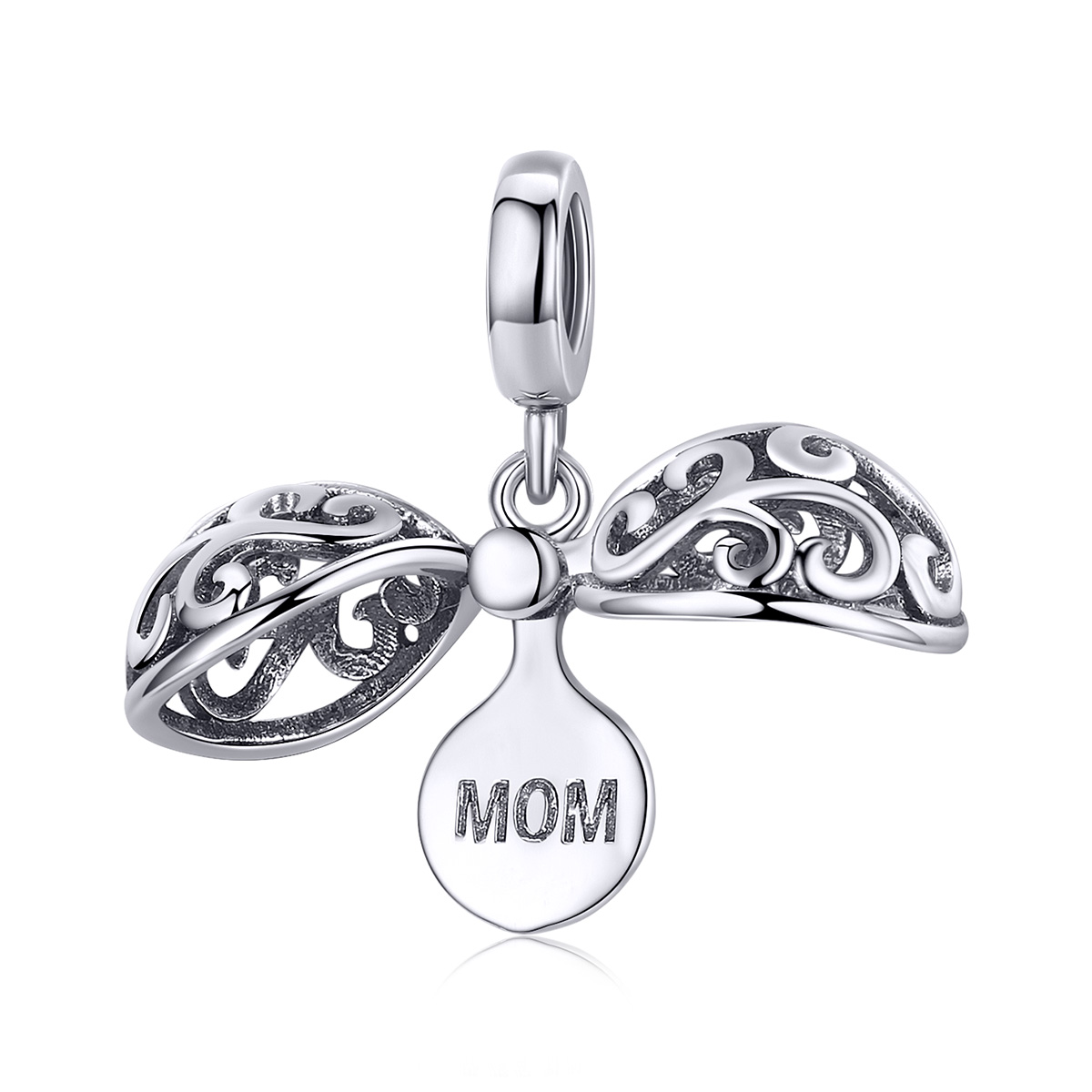 pandora style plata gartitud para mamá colgante scc1008