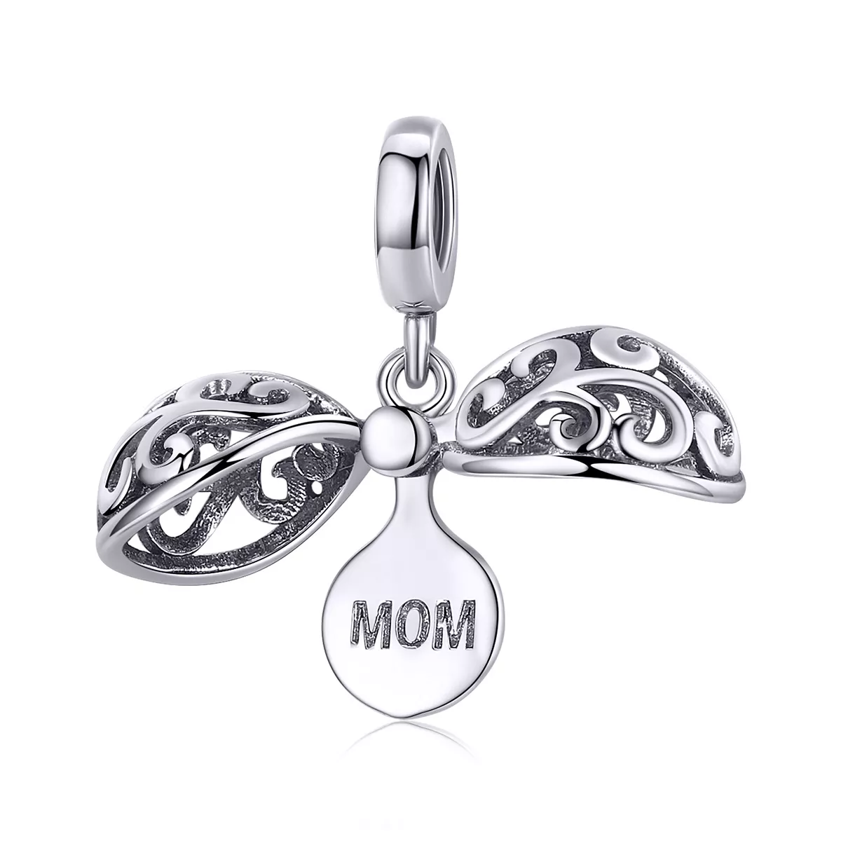 pandora style plata gartitud para mamá colgante scc1008