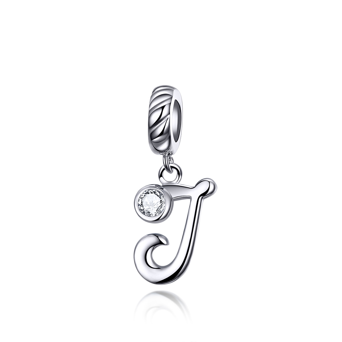 pandora style plata letra j colgante scc1183 j