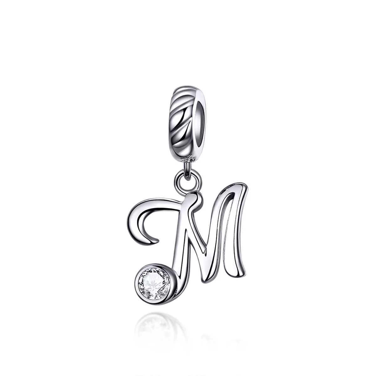 pandora style plata letra m colgante scc1183 m