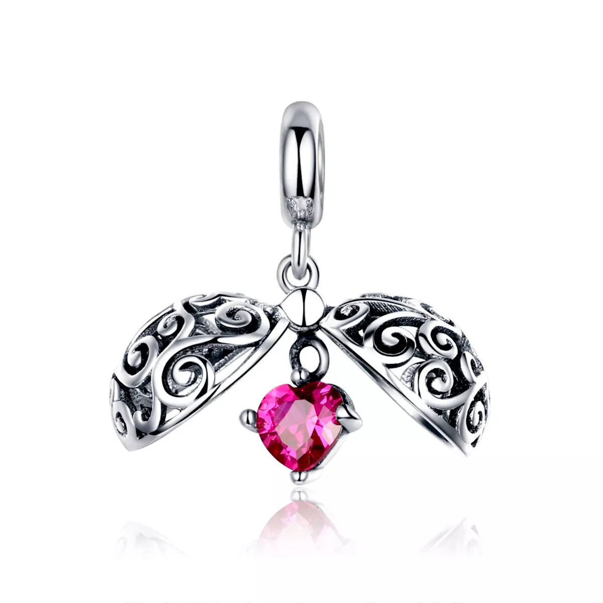 pendiente colgante de estilo pandora en plata con diseño de fruta secreta scc1114