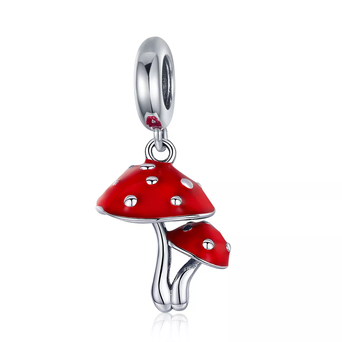 pendiente colgante de hongo de plata estilo pandora scc1060