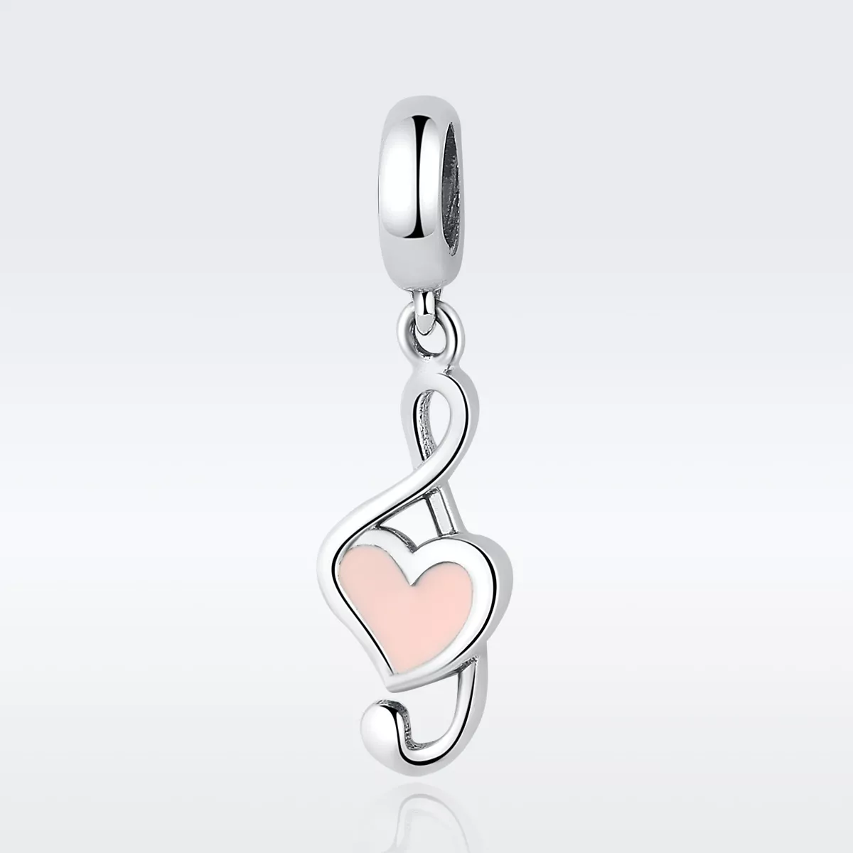 pendiente de estilo pandora con notas musicales de plata scc110