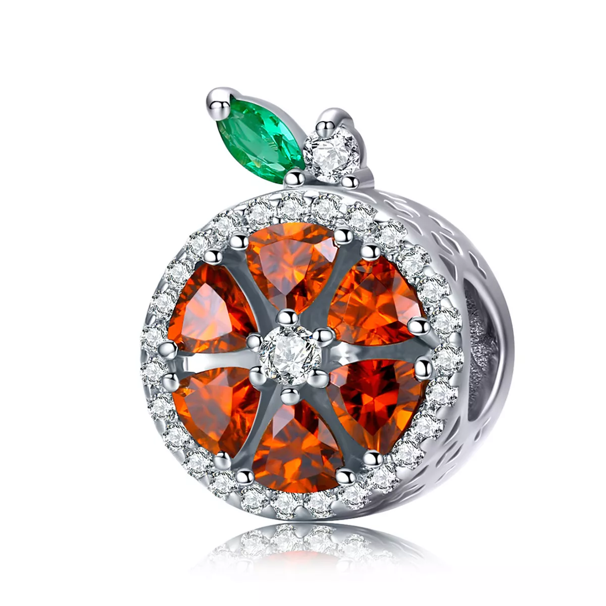 pulsera estilo pandora con encanto de pomelo plateado scc1277