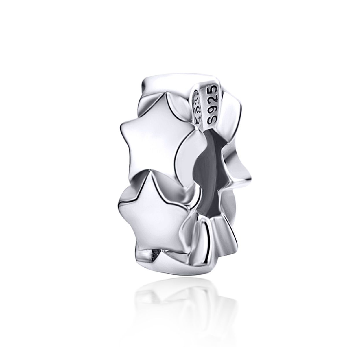 pulsera estilo pandora con separador plateado cielo estrellado scc1169