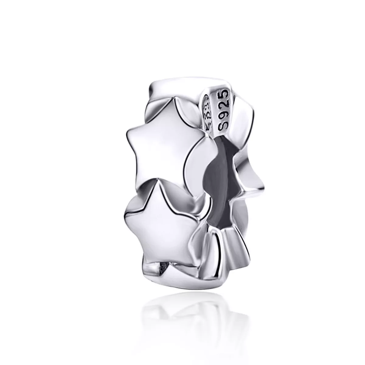 pulsera estilo pandora con separador plateado cielo estrellado scc1169