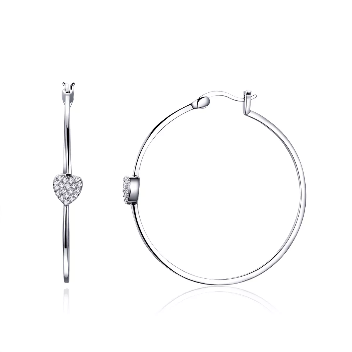 aretes de aro de plata estilo pandora con el mensaje te amo sce518