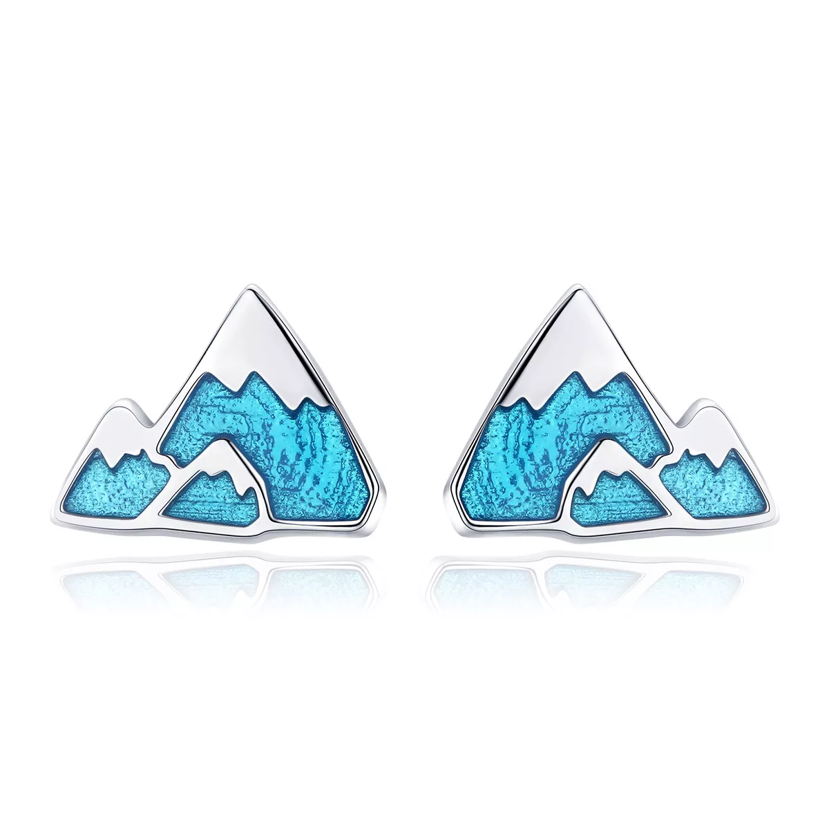 aretes únicos estilo pandora están hechos de plata y tienen un diseño de iceberg sce475