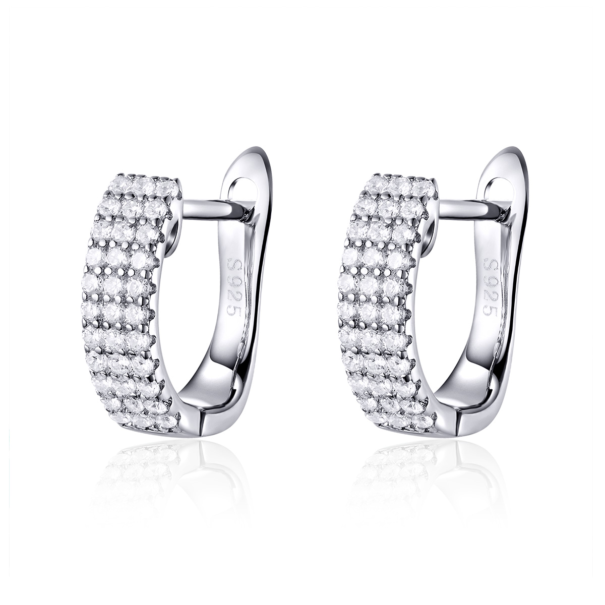 aros de aro estilo pandora plateados con brillo sce560