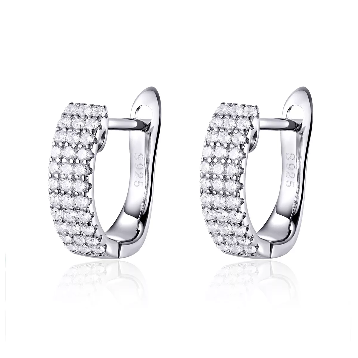 aros de aro estilo pandora plateados con brillo sce560