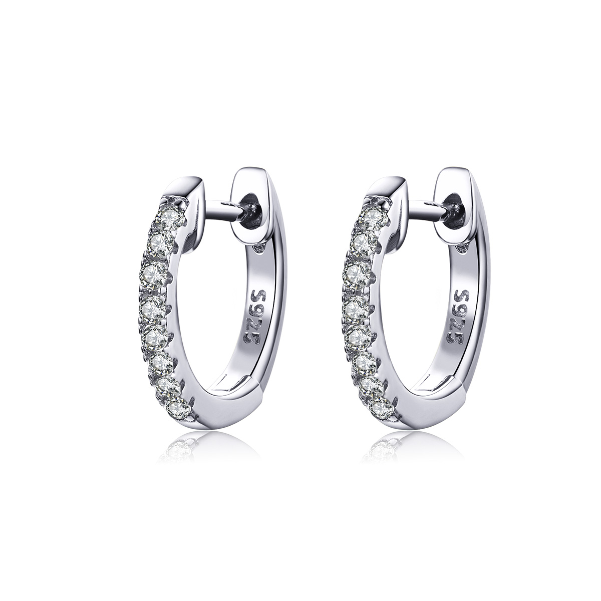 aros de aro pequeño de estilo pandora en plata sce498 a