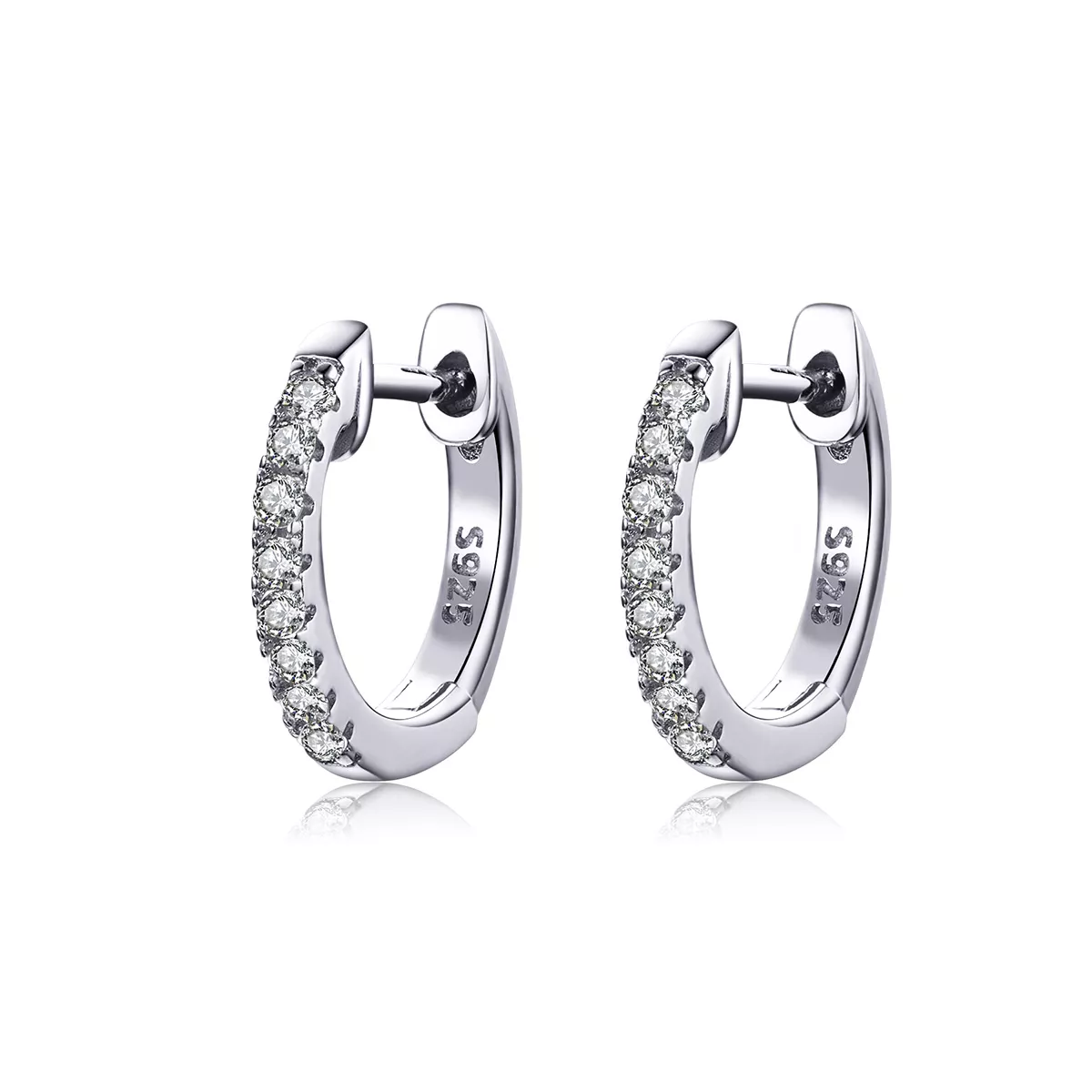 aros de aro pequeño de estilo pandora en plata sce498 a