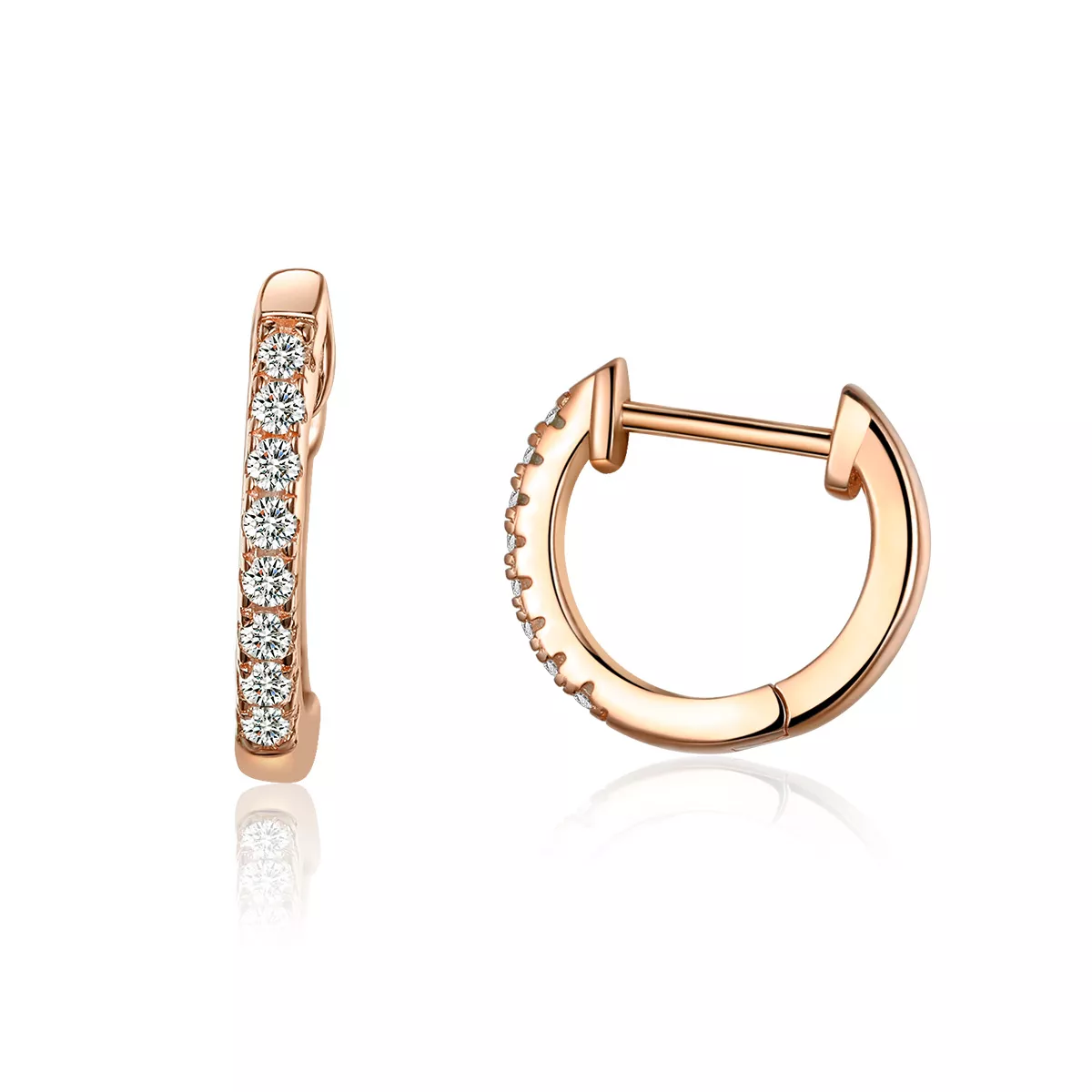 aros de aro pequeño estilo pandora en oro rosa sce498 c