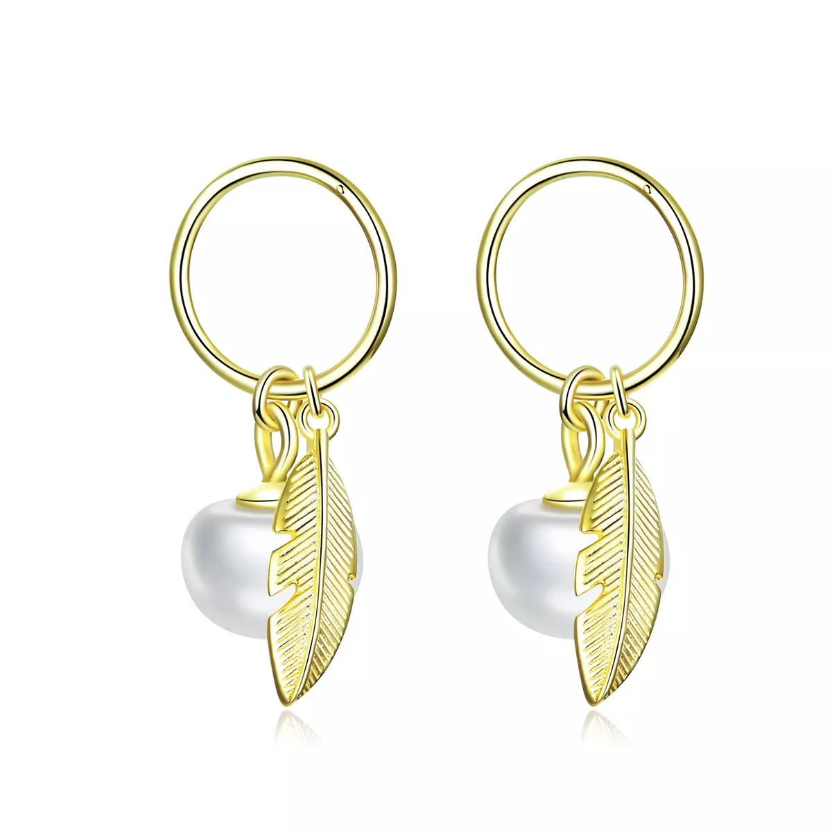 estilo pandora chapado en oro aros colgantes esperanza sce671