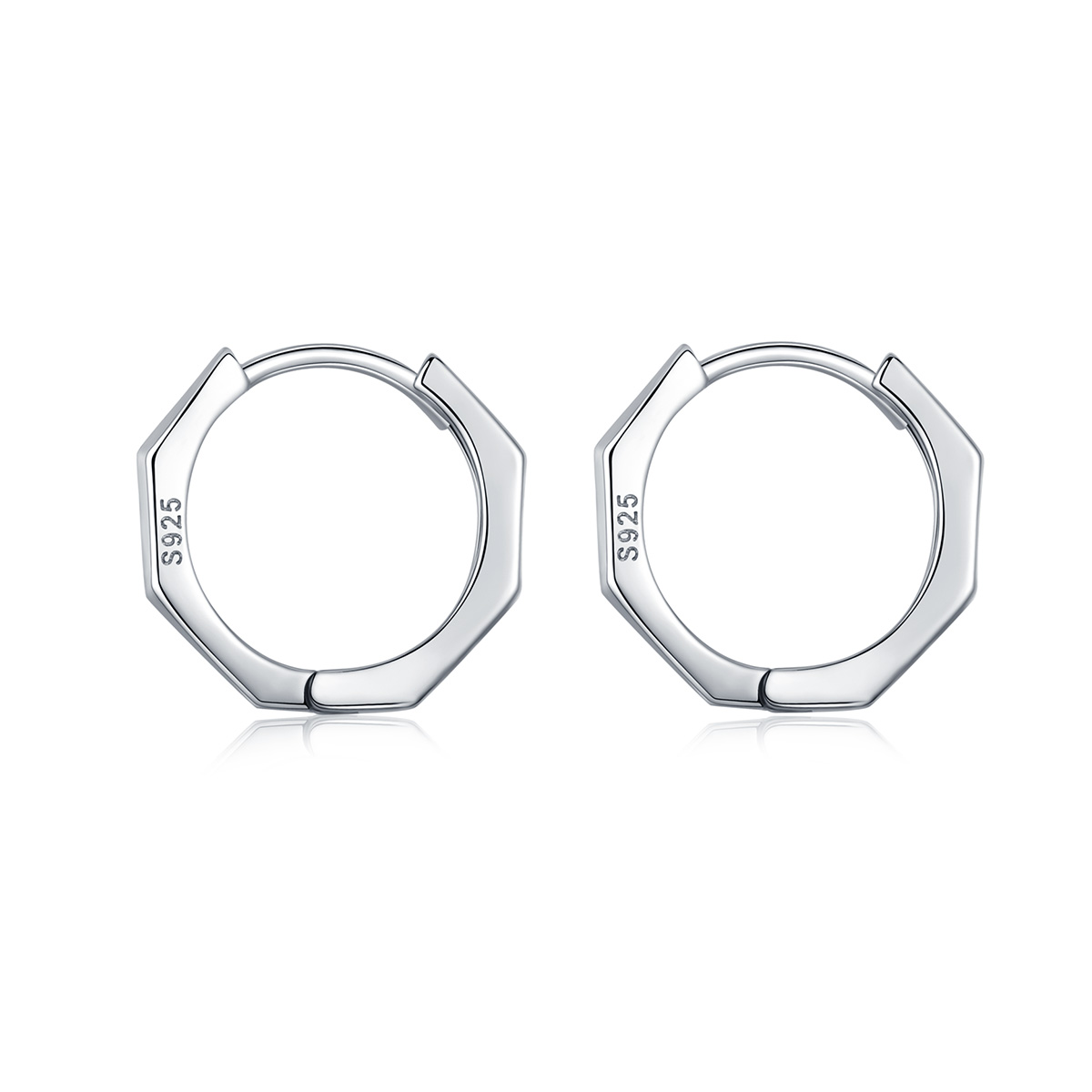 estilo pandora pendientes de aro plateados simples sce622