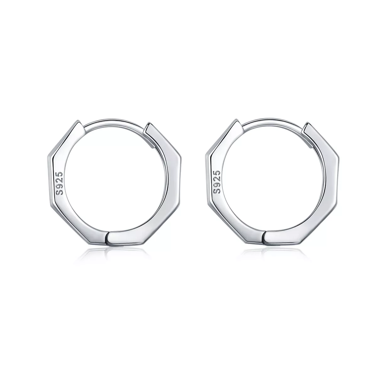 estilo pandora pendientes de aro plateados simples sce622
