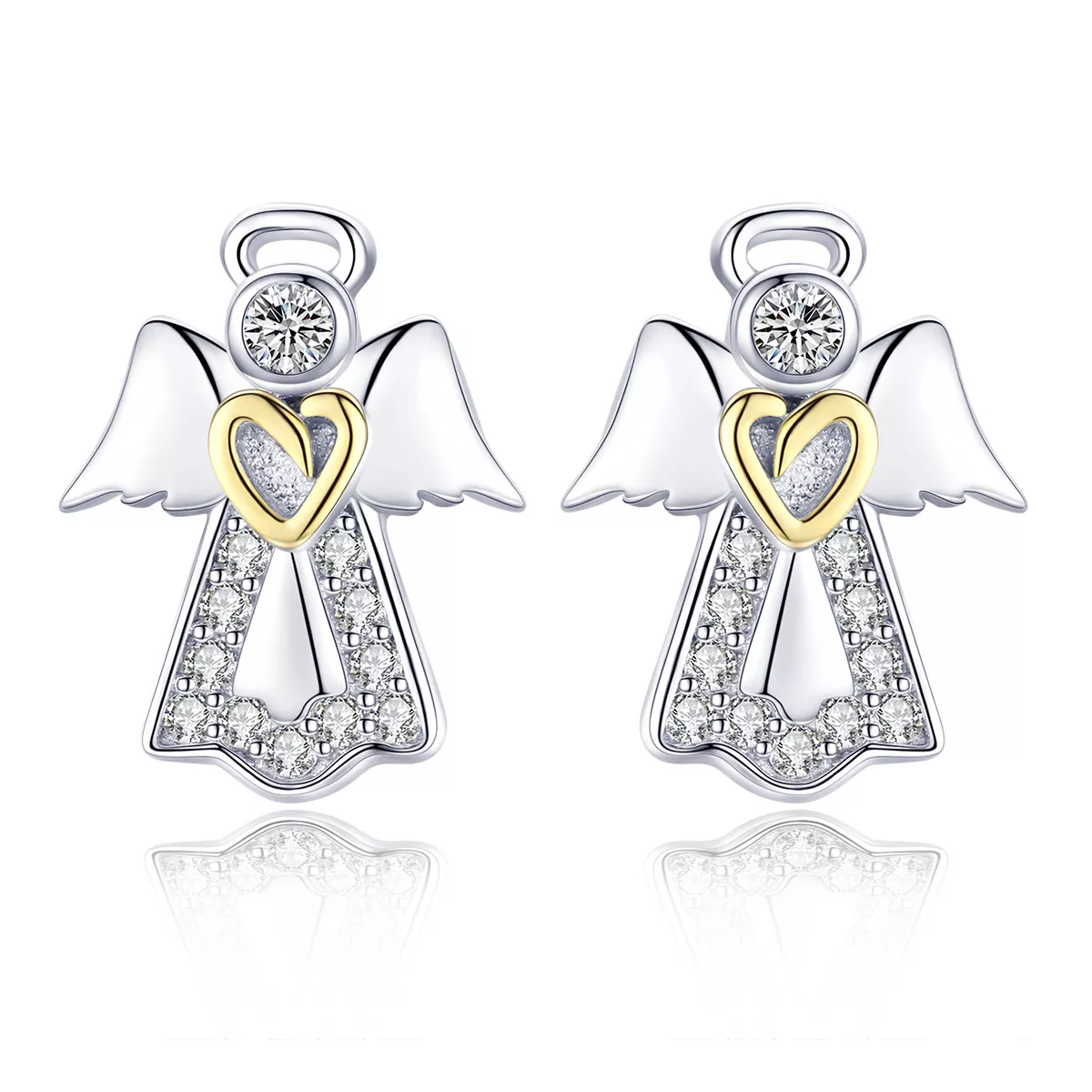 estilo pandora pendientes de plata y chapados en oro con diseño de meteorito sce476