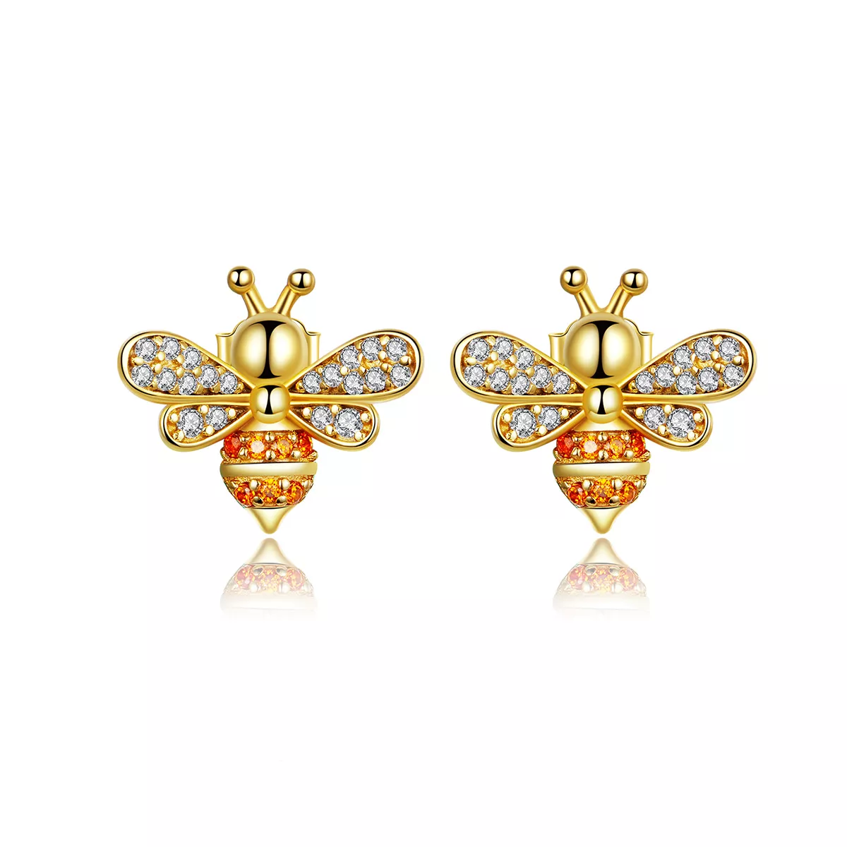 estipandora pendientes de abeja reiki chapados en oro sce344 b