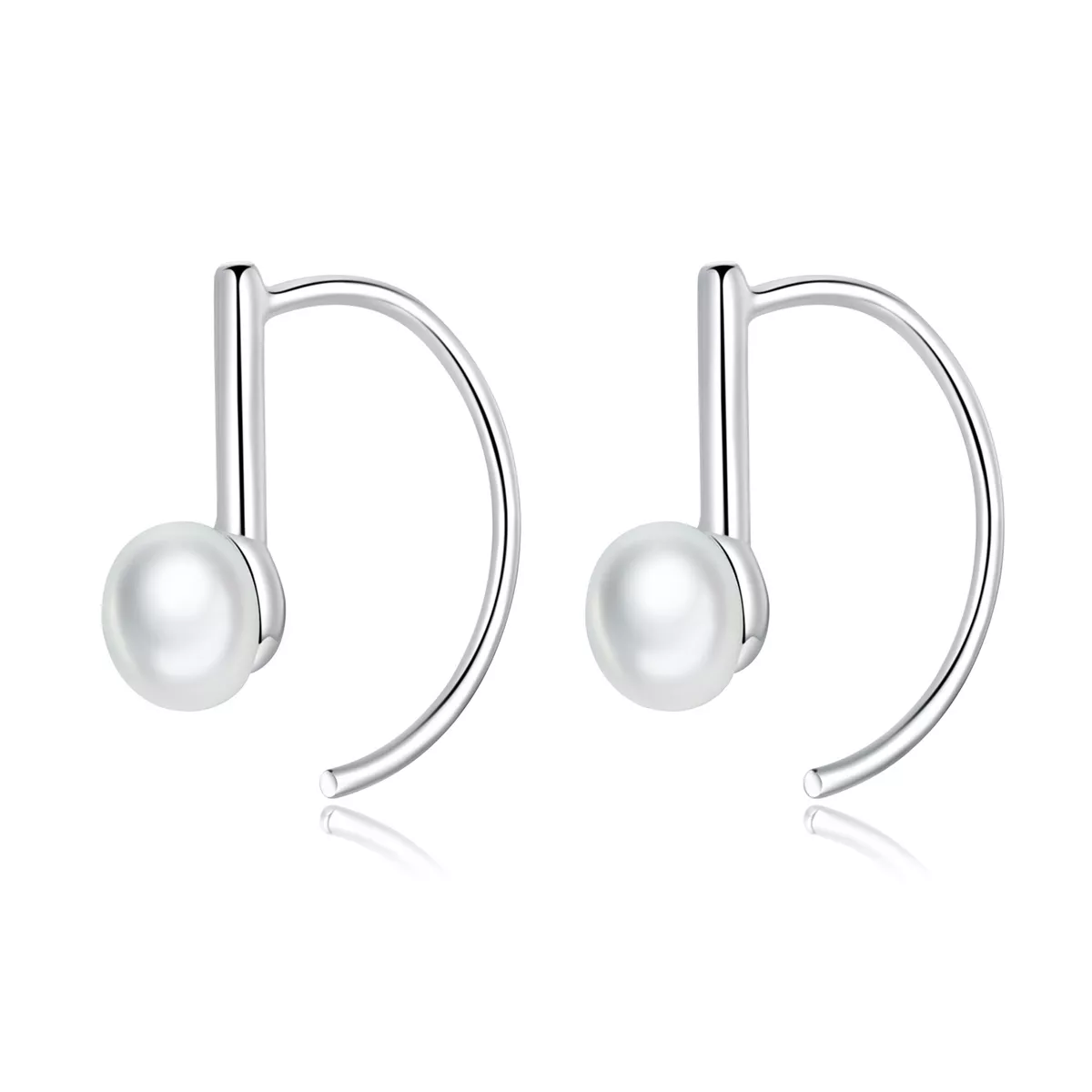 exquisitos pendientes colgantes de perlas de plata estilo pandora sce604 a