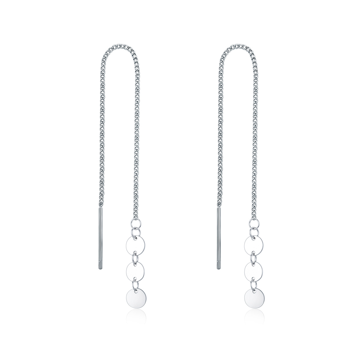 pendientes colgantes de estilo pandora con lentejuelas plateadas sce687