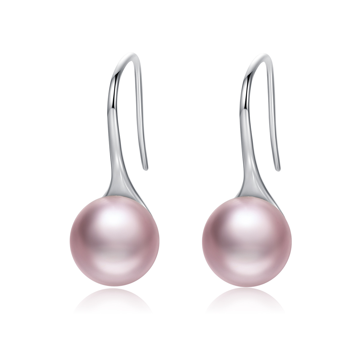 pendientes colgantes de estilo pandora de plata con perla rosa sce145