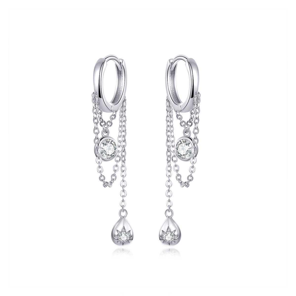 pendientes colgantes de estilo pandora de plata para la pubertad sce638