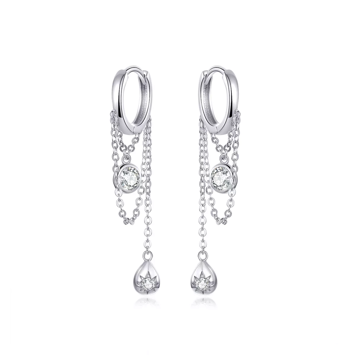 pendientes colgantes de estilo pandora de plata para la pubertad sce638