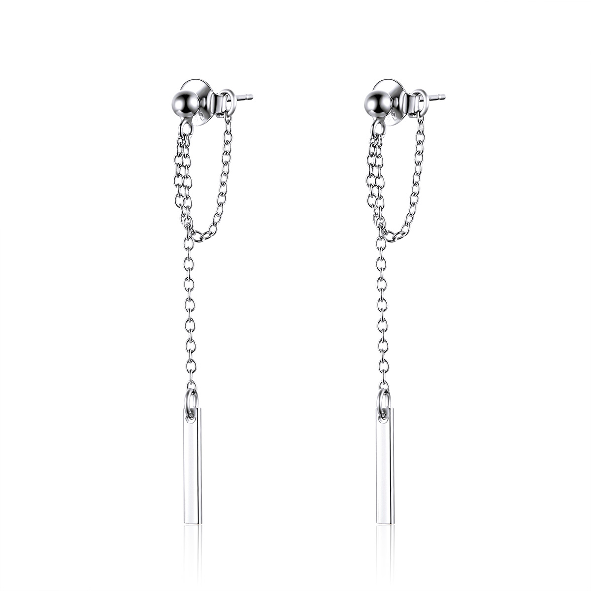 pendientes colgantes de geometría ligera en plata de estilo pandora sce550
