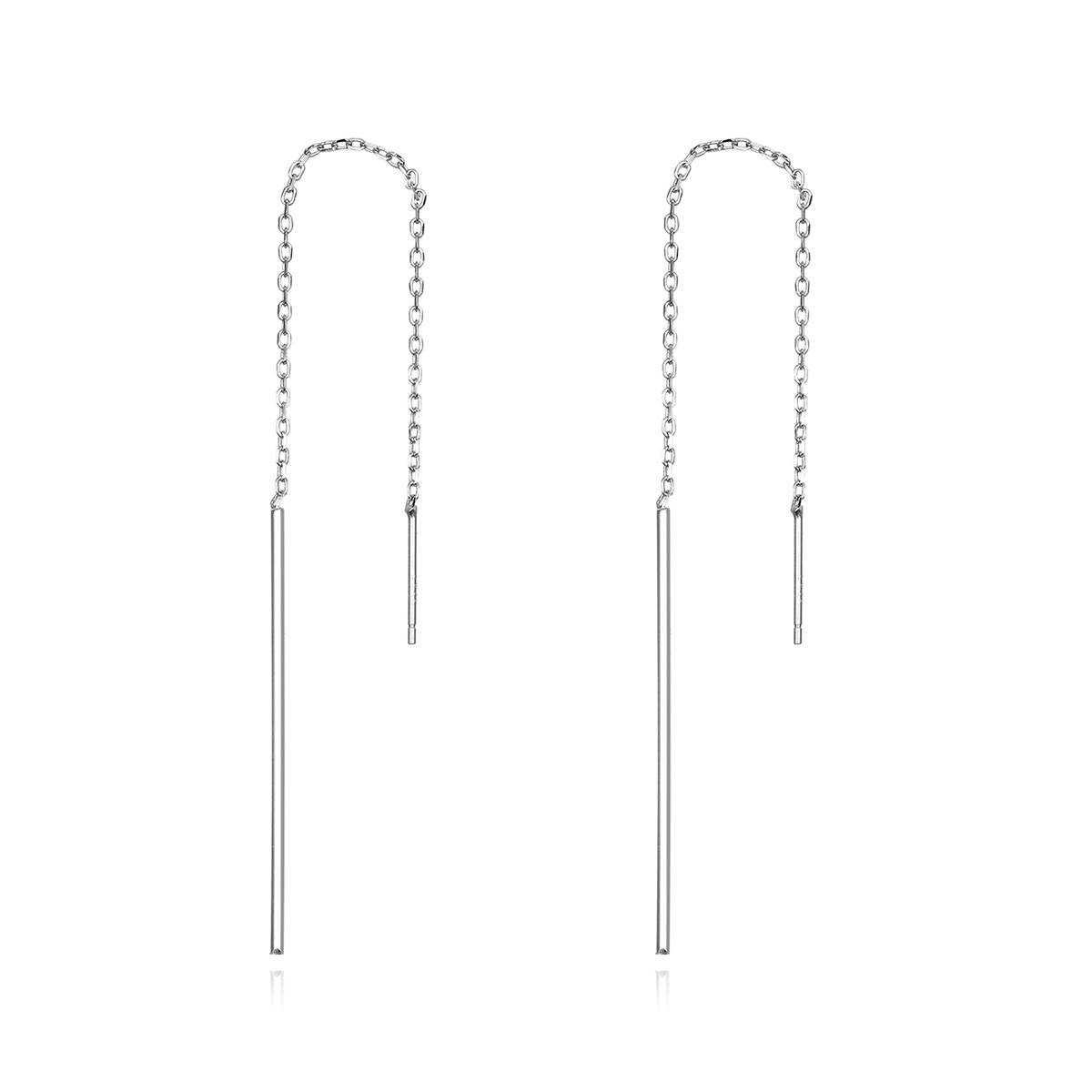 pendientes colgantes de línea elegante estilo pandora plateados sce490