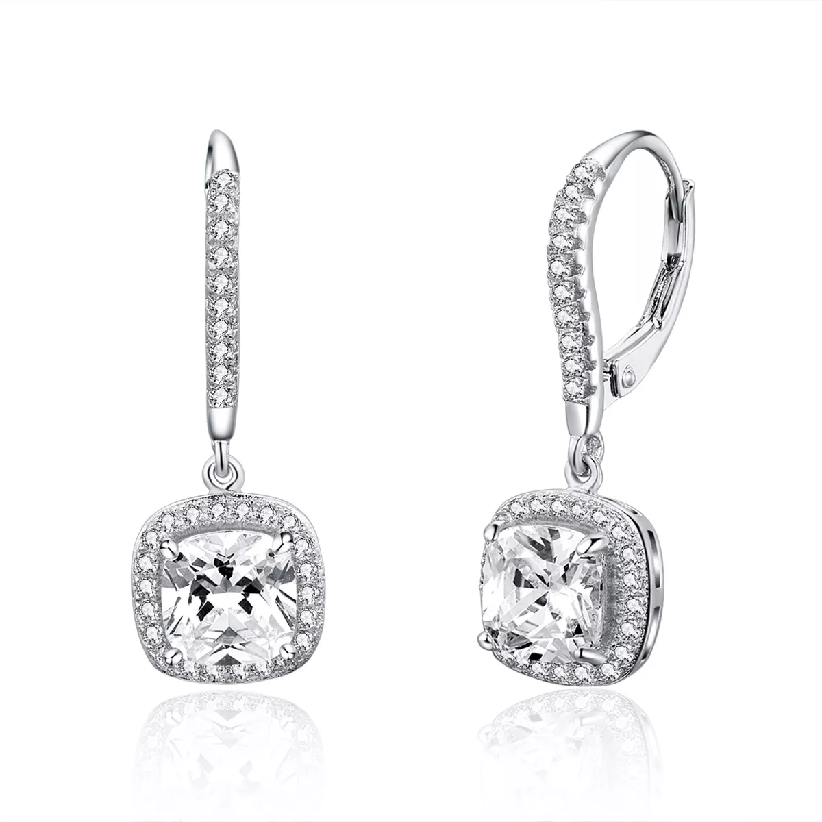 pendientes colgantes estilo pandora de plata brillante sce520