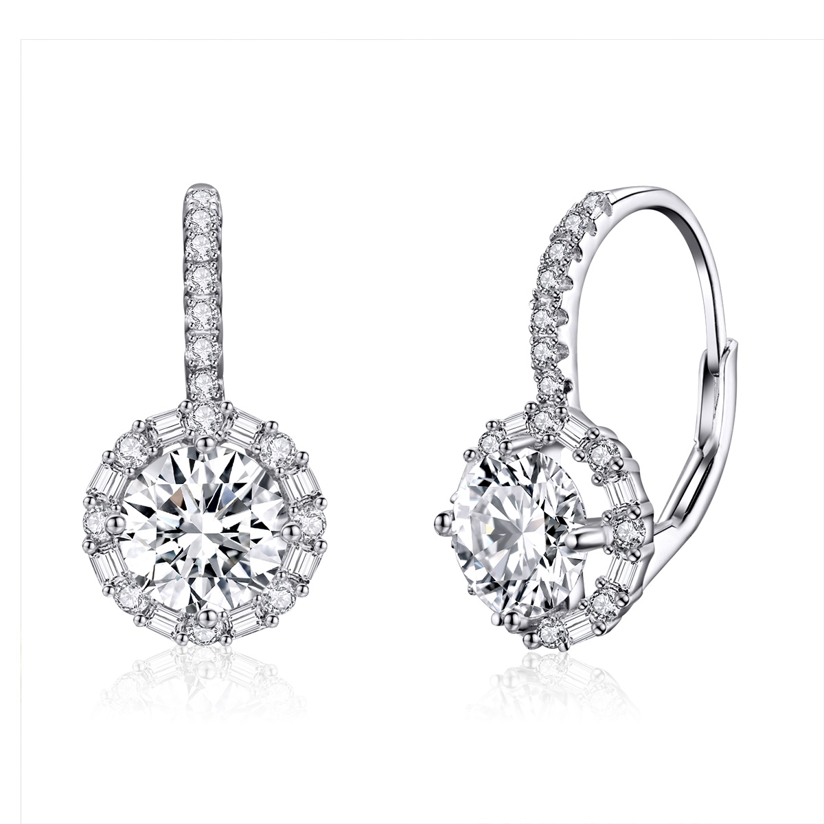 pendientes de aro con estilo pandora en plata brillante sce508