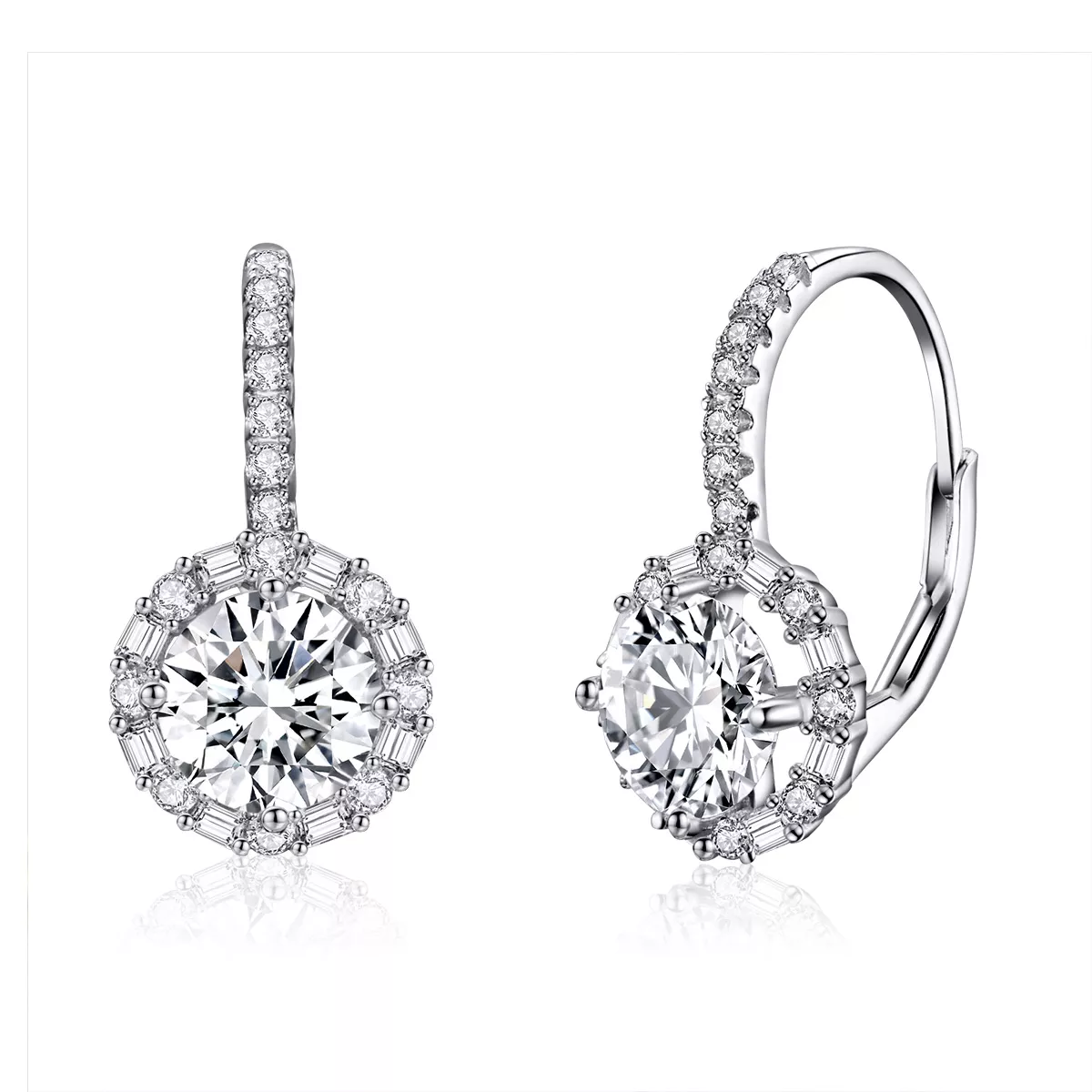 pendientes de aro con estilo pandora en plata brillante sce508