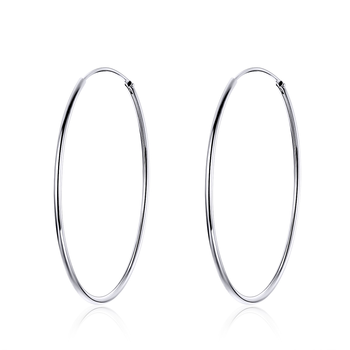 pendientes de aro de plata al estilo pandora con gran aro sce598