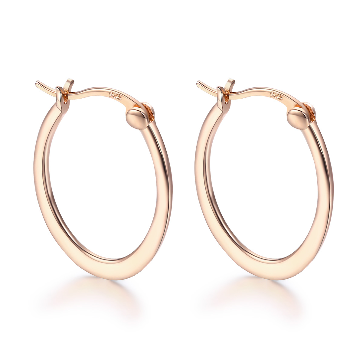 pendientes de aro estilo pandora en color oro rosa sce478