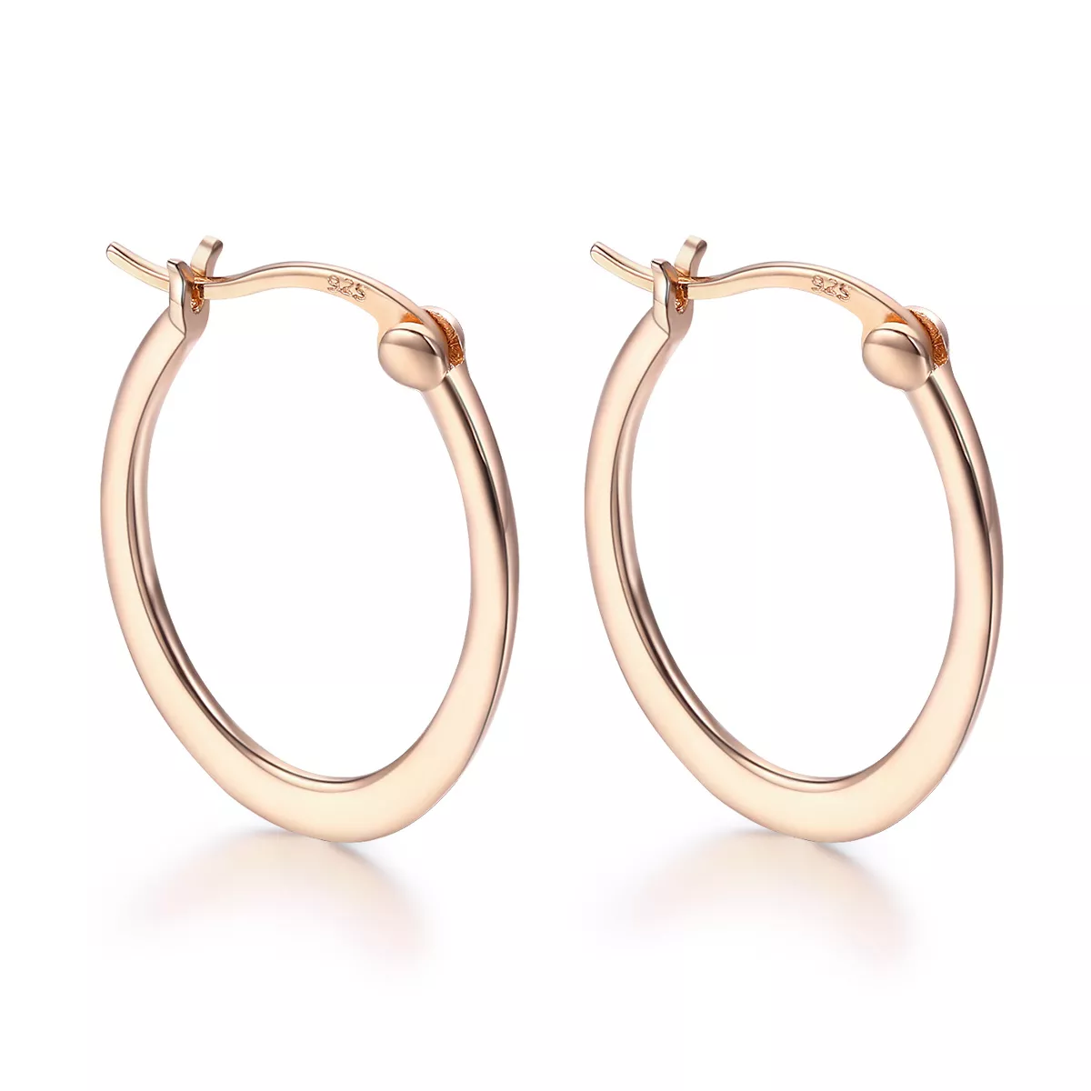 pendientes de aro estilo pandora en color oro rosa sce478