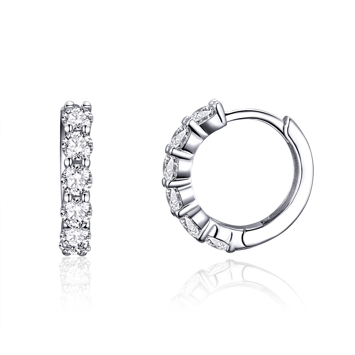 pendientes de aro plateados estilo pandora bright time sce524