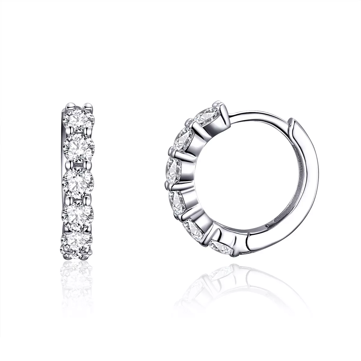 pendientes de aro plateados estilo pandora bright time sce524