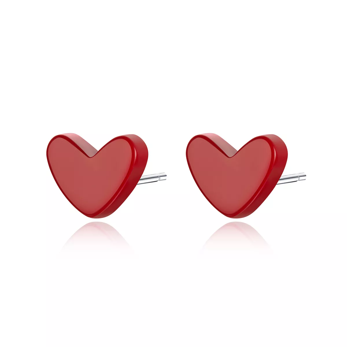pendientes de botón de plata estilo pandora con diseño de amor sce595