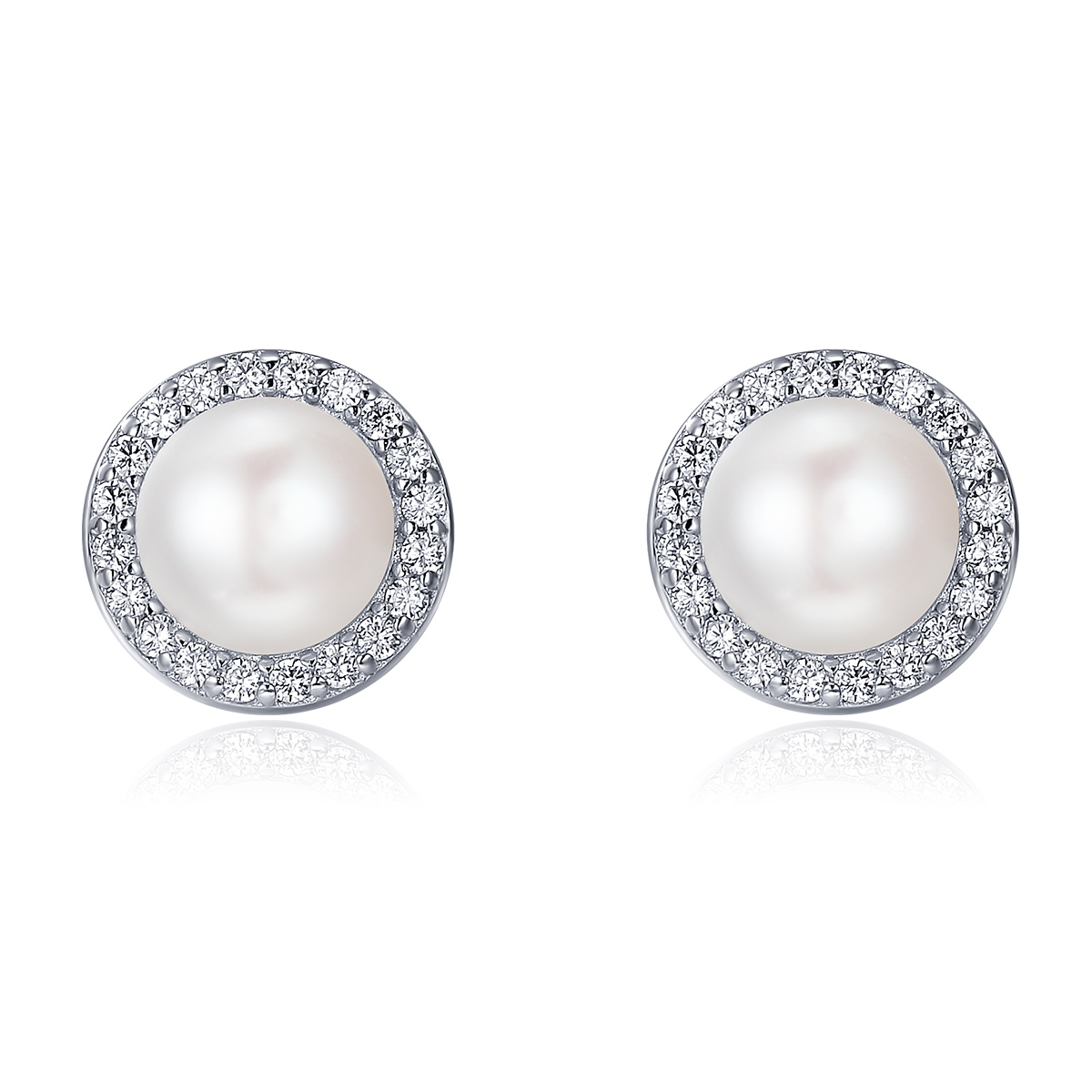 pendientes de botón elegantes estilo pandora en plata sce122