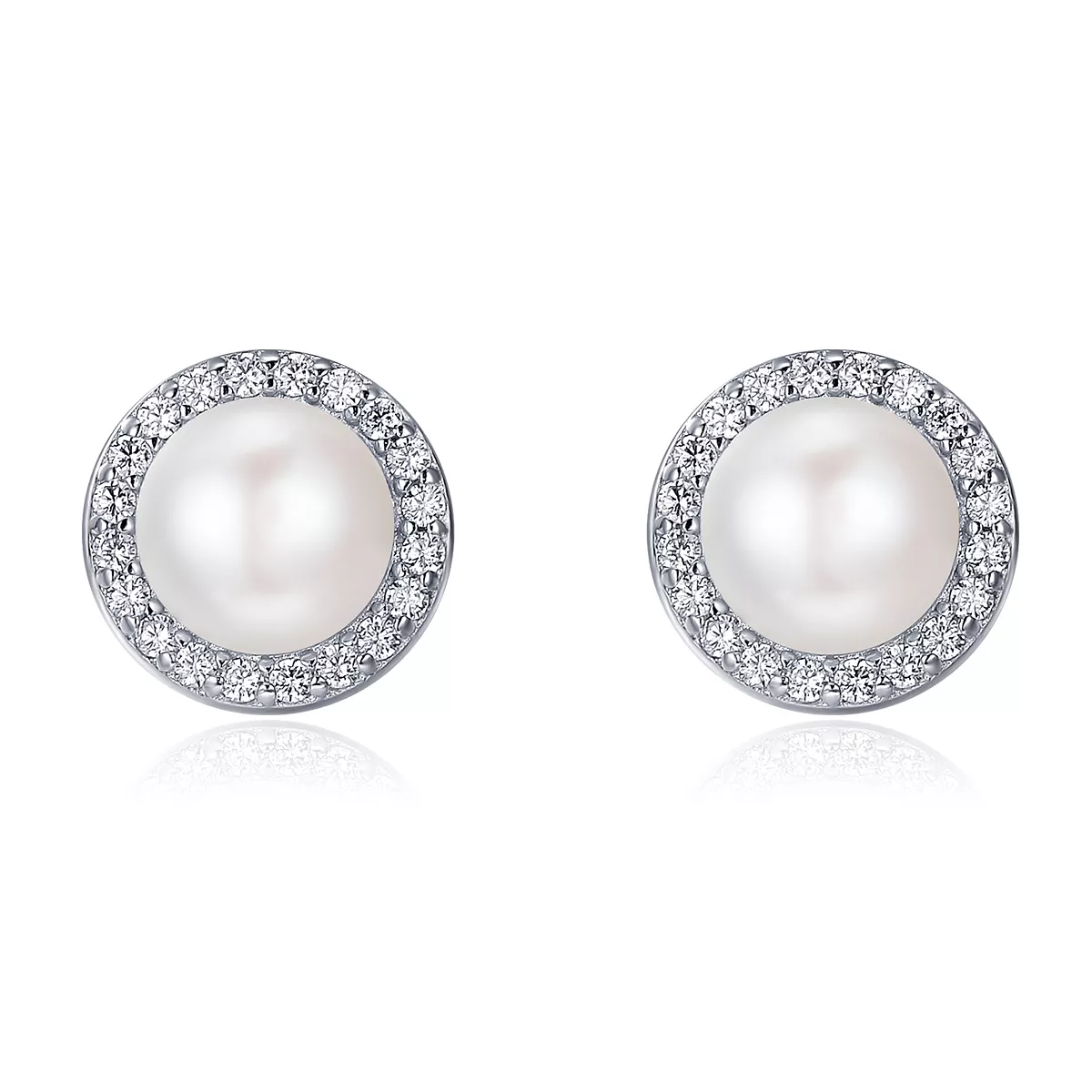 pendientes de botón elegantes estilo pandora en plata sce122
