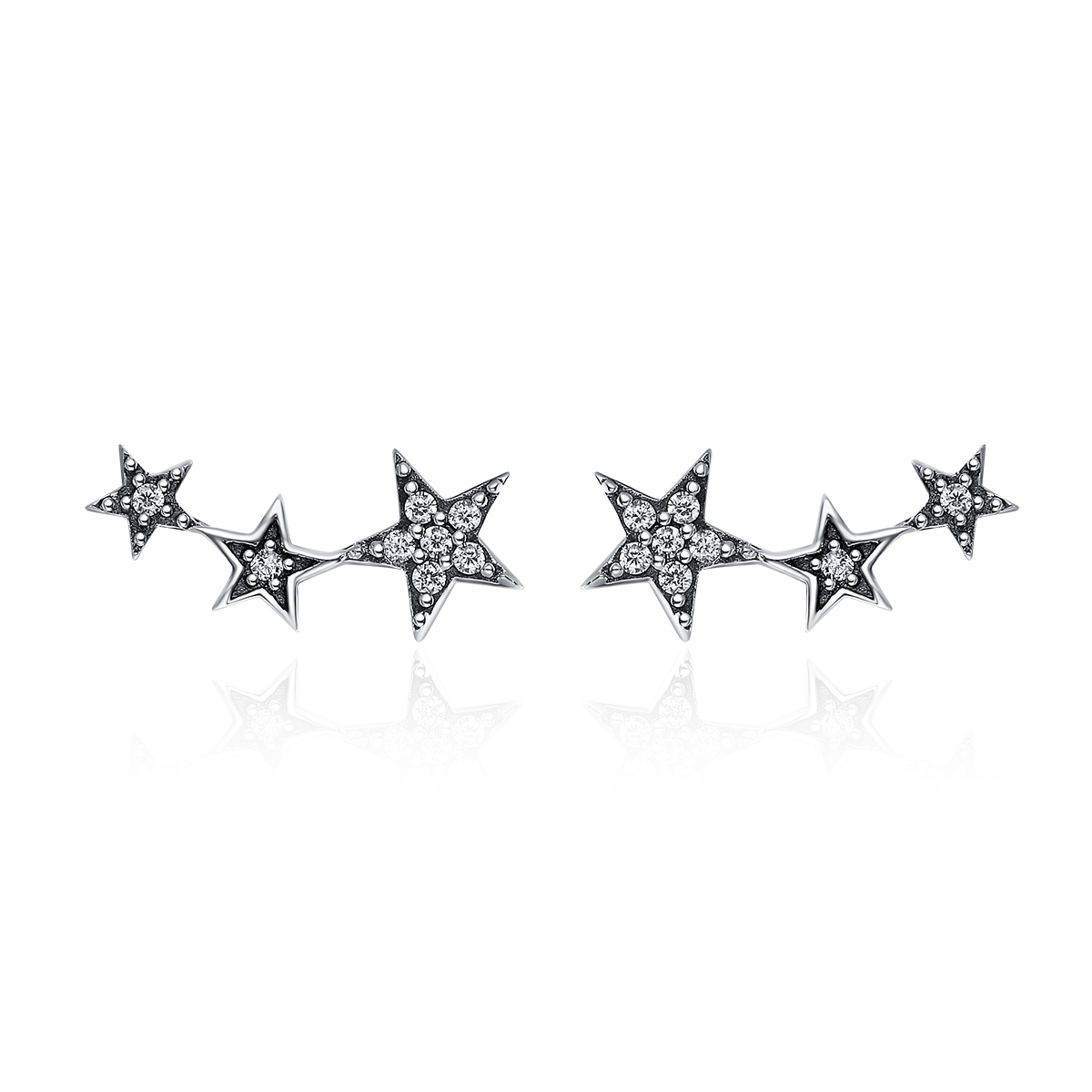 pendientes de botón estilo pandora de plata secretos de las estrellas sce175
