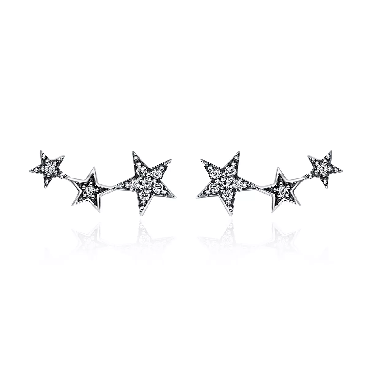 pendientes de botón estilo pandora de plata secretos de las estrellas sce175