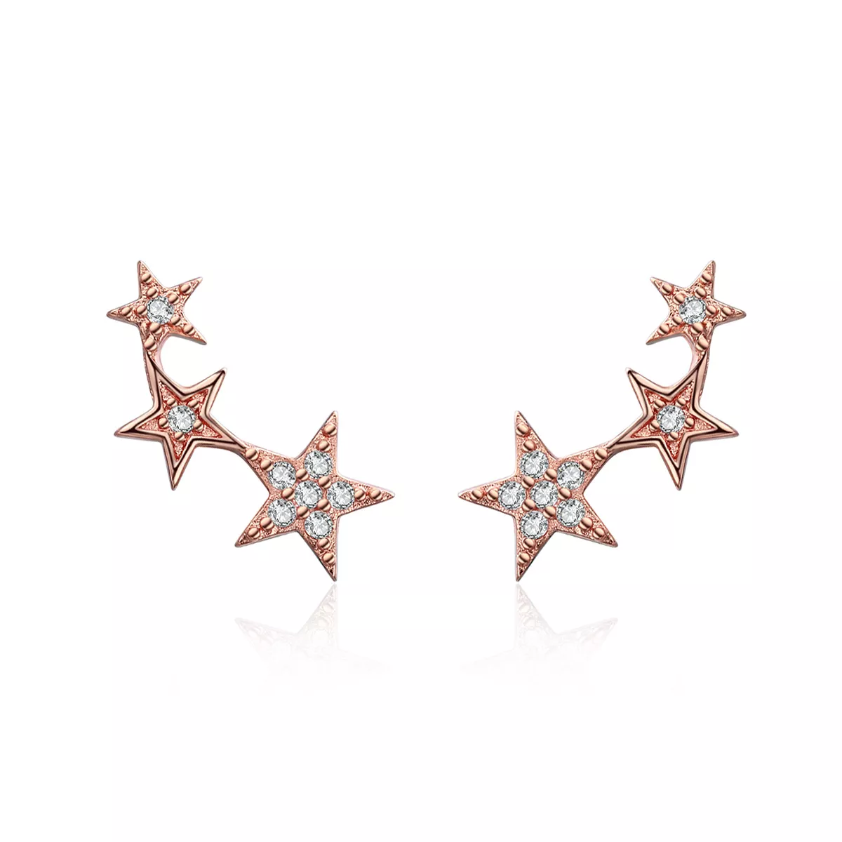 pendientes de botón estilo pandora en oro rosa secretos de las estrellas sce291