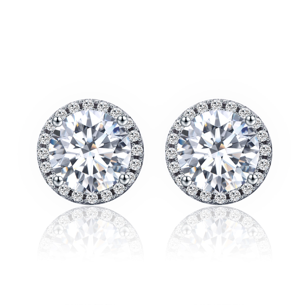 pendientes de botón estilo pandora en plata noble y luz sce358