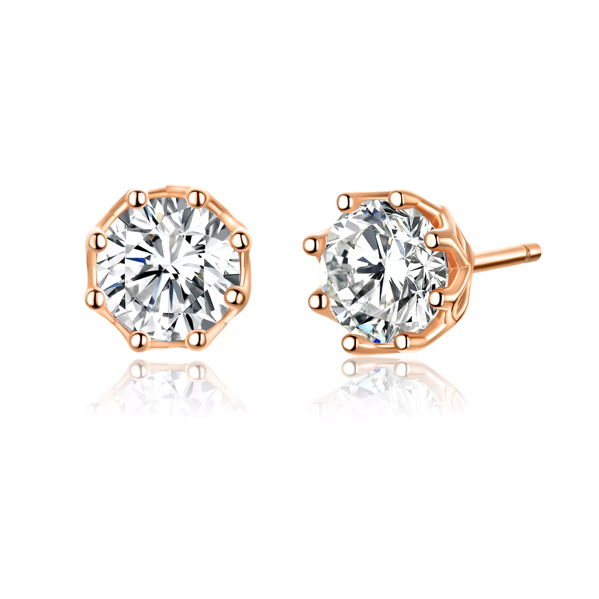 pendientes de estilo pandora en oro rosa con luz sce499 c