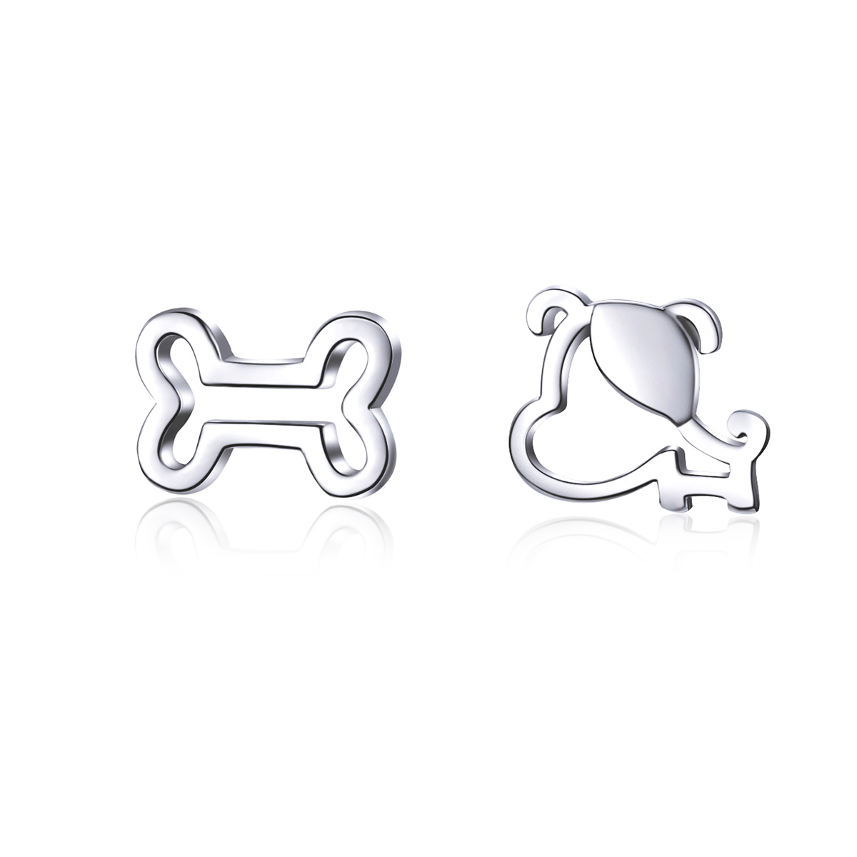 pendientes de plata estilo pandora con diseño de huella abierta sce649