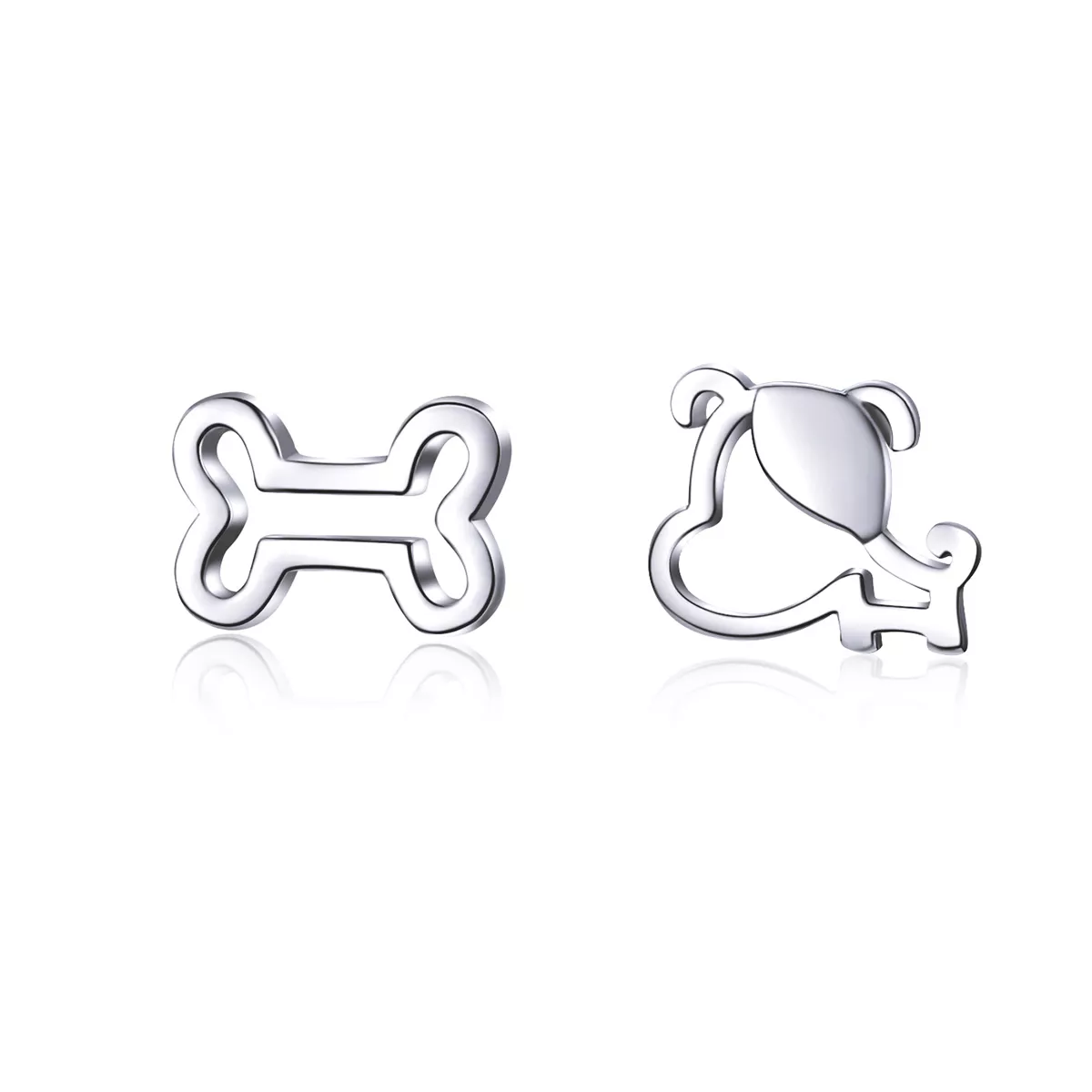 pendientes de plata estilo pandora con diseño de huella abierta sce649