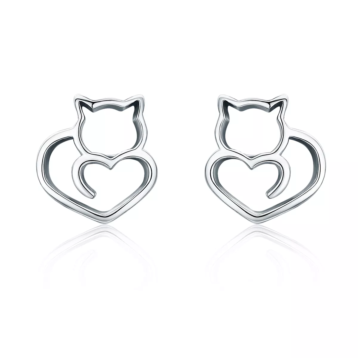 pendientes de plata estilo pandora presentan unos adorables gatos sce271